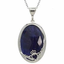 Alternate image for Claddagh Pendant - Blue Sodalite