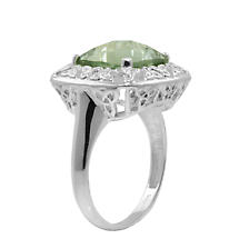 Alternate image for Trinity Knot Ring - Green Amethyst Filigree Trinity Knot Ring