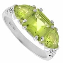 Celtic Ring - Three Stone Peridot with Celtic Knotwork Ring Product Image