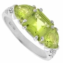 Alternate image for Celtic Ring - Three Stone Peridot with Celtic Knotwork Ring