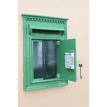 Alternate image for Irish Cast Iron Mail Box Green with Gold Harp