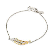 Alternate image for Jean Butler Jewelry - Sterling Silver with 18k Yellow Gold Plate CZ Feather Trinity Knot Irish Bracelet