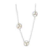 Jean Butler Jewelry - Sterling Silver CZ & Pearl 18k Yellow Gold Plated 3 Triskele Irish Necklace Product Image