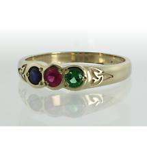 Family Birthstone Trinity Knot Ring - 3 Stones Product Image