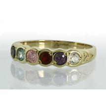 Family Birthstone Trinity Knot Ring - 6 Stones Product Image