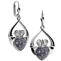 Irish Earrings - Claddagh Black Drusy Earrings Product Image