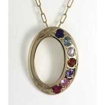 Family Birthstone Trinity Knot Pendant - 7 Stones Product Image