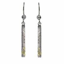 Celtic Earrings - Sterling Silver Trinity Knot Bar Earrings Product Image