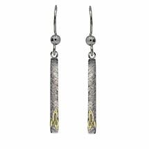 Alternate image for Celtic Earrings - Sterling Silver Trinity Knot Bar Earrings