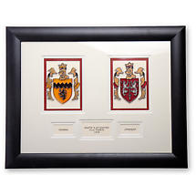 Alternate image for Personalized Double Family Crest Handpainted Glass Framed Print