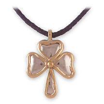 Grange Irish Jewelry - Two Tone Shamrock Pendant on Cord Product Image