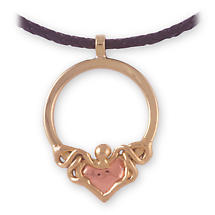 Grange Irish Jewelry - Two Tone Claddagh Pendant on Cord Product Image