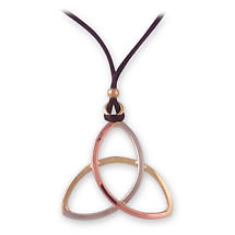 Grange Irish Jewelry - Three Tone Trinity Knot Pendant on Cord Product Image