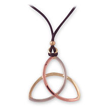 Grange Irish Jewelry - Three Tone Trinity Knot Pendant on Cord Product Image