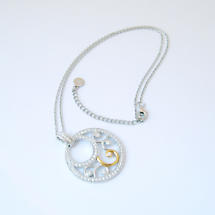 Jean Butler Jewelry Irish Necklace - Sterling Silver Georgian Suite Crystal Swirls Pendant with Chain Product Image