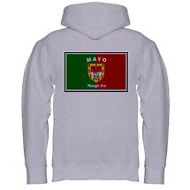 Alternate image for Irish Sweatshirt - Irish County Hooded Sweatshirt Left Chest - Grey