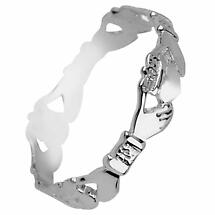 Claddagh Ring - Ladies White Gold Claddagh Eternity Ring Product Image