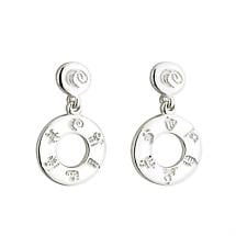 Alternate image for Irish Earrings - Sterling Silver History of Ireland Circle Earrings