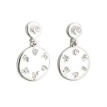 Irish Earrings - Sterling Silver History of Ireland Disc Earrings Product Image