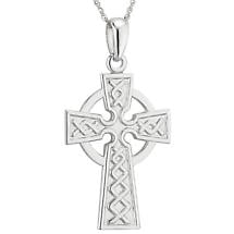 Celtic Pendant - 14k White Gold Celtic Cross with Chain Product Image