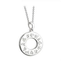 Irish Necklace - History of Ireland Sterling Silver Circle Irish Pendant Product Image
