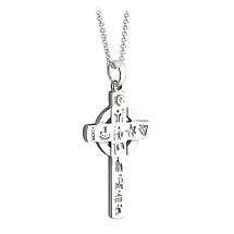 Alternate image for Celtic Cross - History of Ireland Sterling Silver Irish Cross Pendant