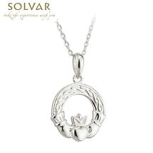Celtic Pendant - Sterling Silver Celtic Claddagh Pendant with Chain Product Image