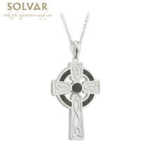 Irish Necklace - Sterling Silver Large Marble Cross Pendant Product Image