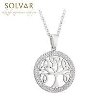 Celtic Pendant - Tree of Life Sterling Silver Crystal Irish Necklace