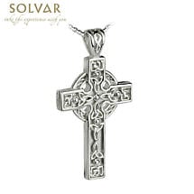 Celtic Pendant - Men's Sterling Silver Celtic Trinity Knot detail Cross with Chain Product Image