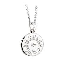 Irish Necklace - History of Ireland Sterling Silver Disc Irish Pendant Product Image