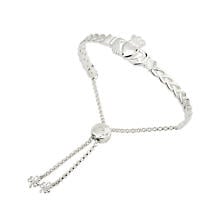 Claddagh Bangle - Sterling Silver Celtic Claddagh Draw String Bangle Product Image