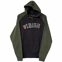 Irish Sweatshirt - Charcoal and Green Irish with Harp Embroidered Hooded Sweatshirt Product Image