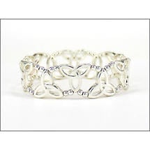Trinity Knot Jewelry - Silvertone Trinity Knot Stretch Bracelet Product Image