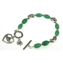 Claddagh and Shamrock Aventurine Toggle Bracelet Product Image