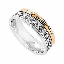 Irish Ring - 10k Yellow Gold and Sterling Silver Comfort Fit 'Faith' Le Cheile Design Celtic Band Product Image