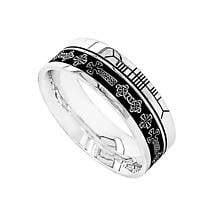 Celtic Ring - Comfort Fit 'Faith' Celtic Cross Irish Wedding Band Product Image