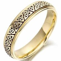 Irish Wedding Ring - Ladies Gold Trinity Knot Celtic Wedding Band Product Image