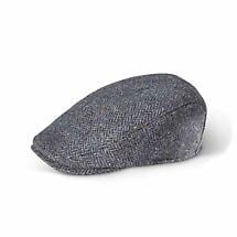 Irish Hat | Blue Herringbone Wool Donegal Tweed Cap Product Image