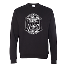 Irish Sweatshirt | Kilt Wearing Irishman Crew Neck Sweatshirt Product Image