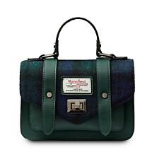Celtic Tweed Handbag | Blackwatch Tartan Harris Tweed Mini Satchel Product Image