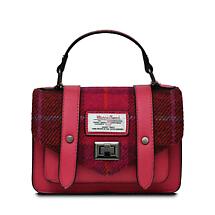 Celtic Tweed Handbag | Fuchsia Tartan Harris Tweed® Mini Satchel Product Image