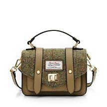 Celtic Tweed Handbag | Chestnut Herringbone Harris Tweed Mini Satchel Product Image