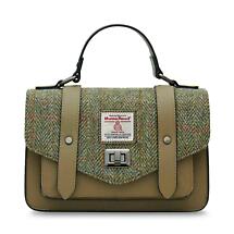 Celtic Tweed Handbag | Chestnut Tartan Harris Tweed Medium Satchel Product Image