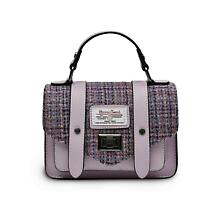 Celtic Tweed Handbag | Violet Dogtooth Harris Tweed Mini Satchel Product Image