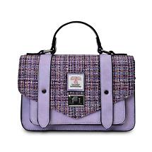 Celtic Tweed Handbag | Violet Dogtooth Harris Tweed® Medium Satchel Product Image