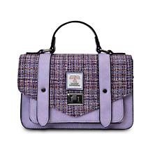 Celtic Tweed Handbag | Violet Dogtooth Harris Tweed® Large Satchel Product Image