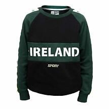 Alternate image for Irish Sweatshirt | Green & Black Ireland Sport Crew Neck Kids Sweatshirt