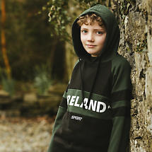 Alternate image for Irish Sweatshirt | Green & Black Ireland Sport Kids Hooded Sweatshirt