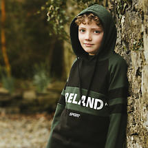 Alternate image for SALE | Irish Sweatshirt | Green & Black Ireland Sport Kids Hooded Sweatshirt